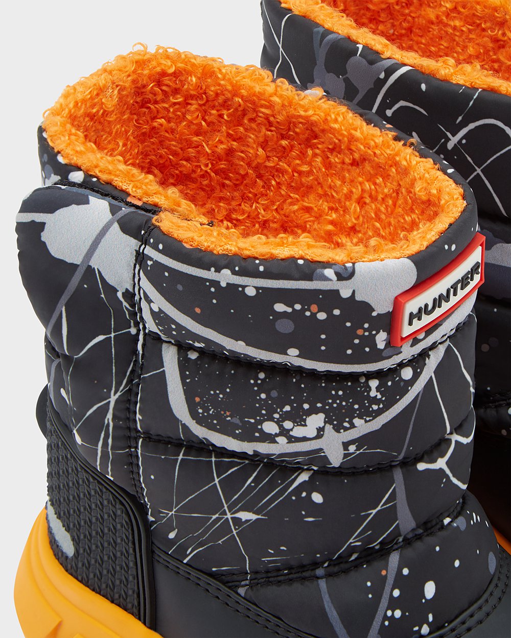 Kalosze Śnieżne Dziecięce - Hunter Original Małe Insulated - Szare Czarne - UYXO-19385